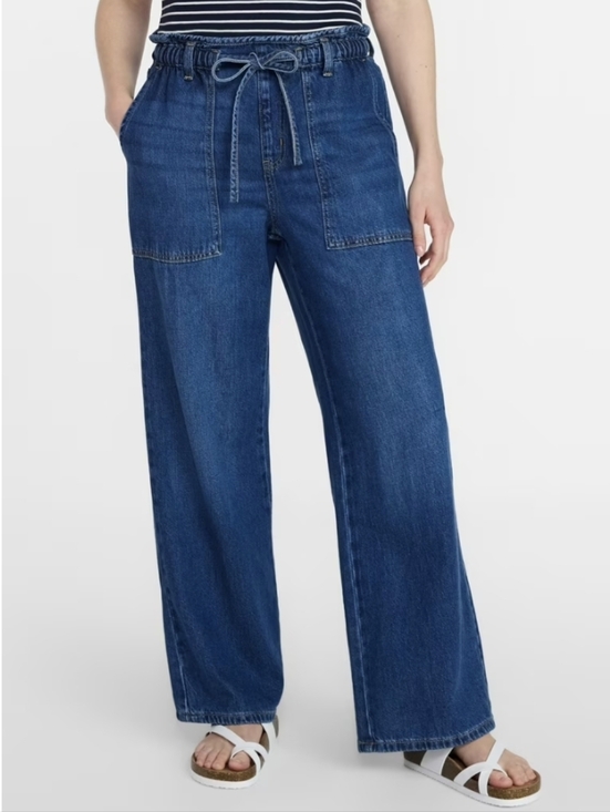 Time and Tru Denim - Wide Leg Pull On Drawstring Jeans
